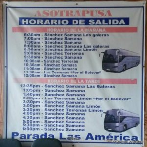 Horaires des bus vers Las Galeras, Samana, République dominicaine